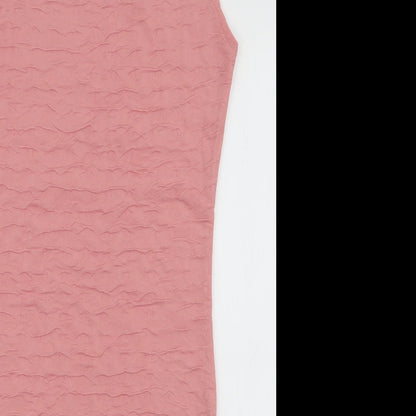 Preloved Preworn Womens Pink  Polyester Bodycon  Size S  Round Neck Pullover - Detail
