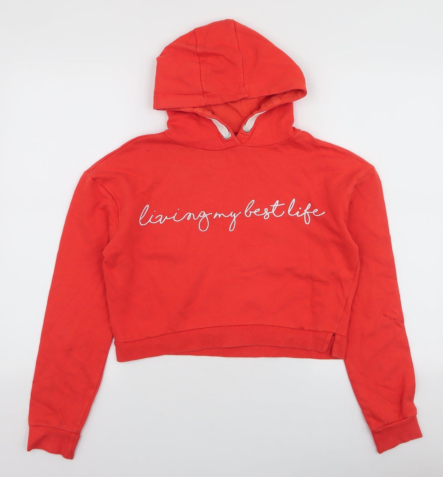 Miss Evie Girls Orange  Cotton Pullover Hoodie Size 11-12 Years  Pullover - Living my best life