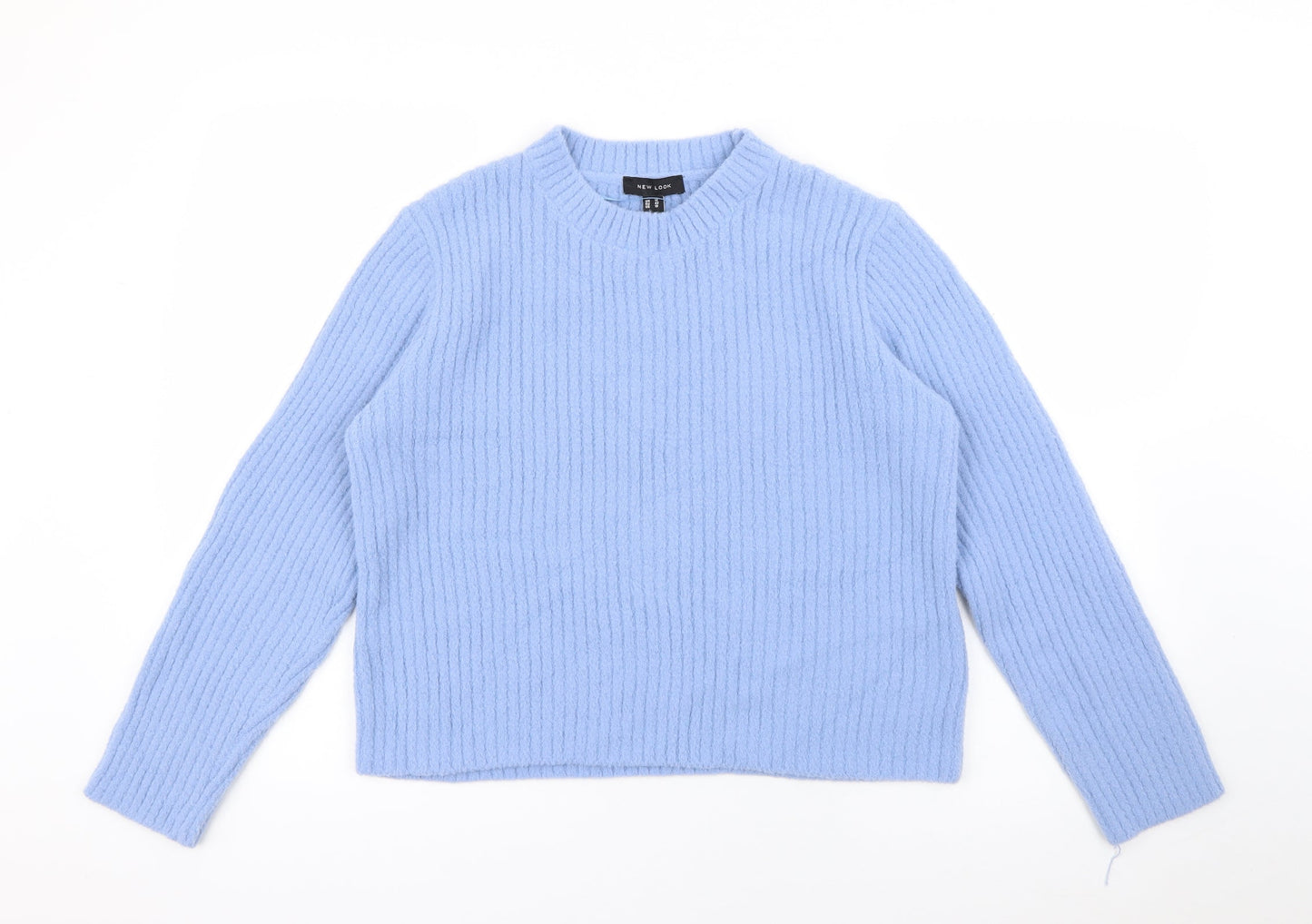 New Look Womens Blue Crew Neck  Nylon Pullover Jumper Size 14