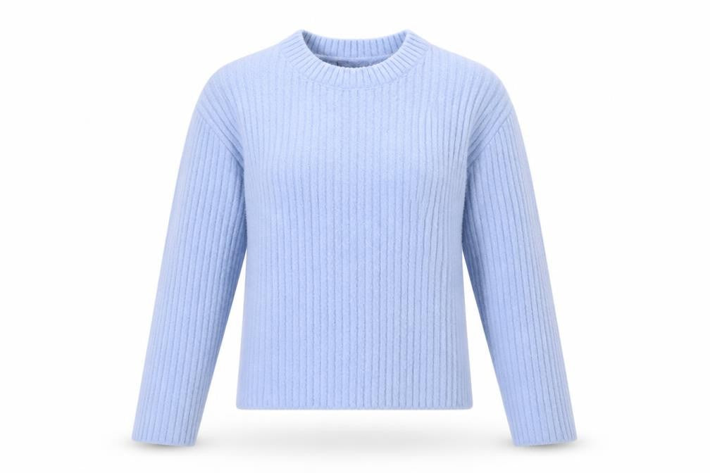 New Look Womens Blue Crew Neck  Nylon Pullover Jumper Size 14