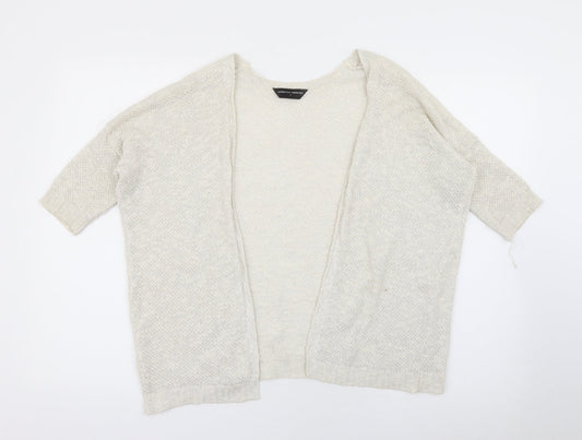 Dorothy Perkins Womens Ivory V-Neck  Acrylic Cardigan Jumper Size S   - Sparkle