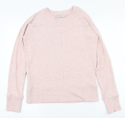 Next Womens Pink Round Neck  Viscose Pullover Jumper Size 6