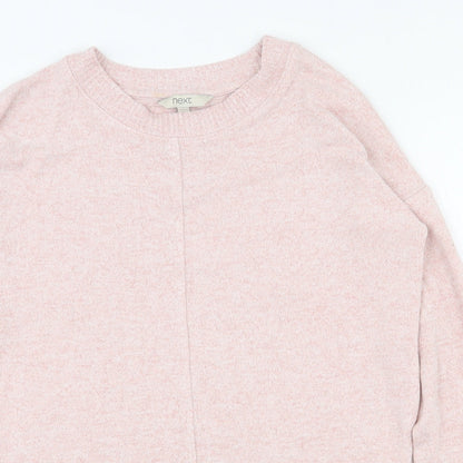 Next Womens Pink Round Neck  Viscose Pullover Jumper Size 6