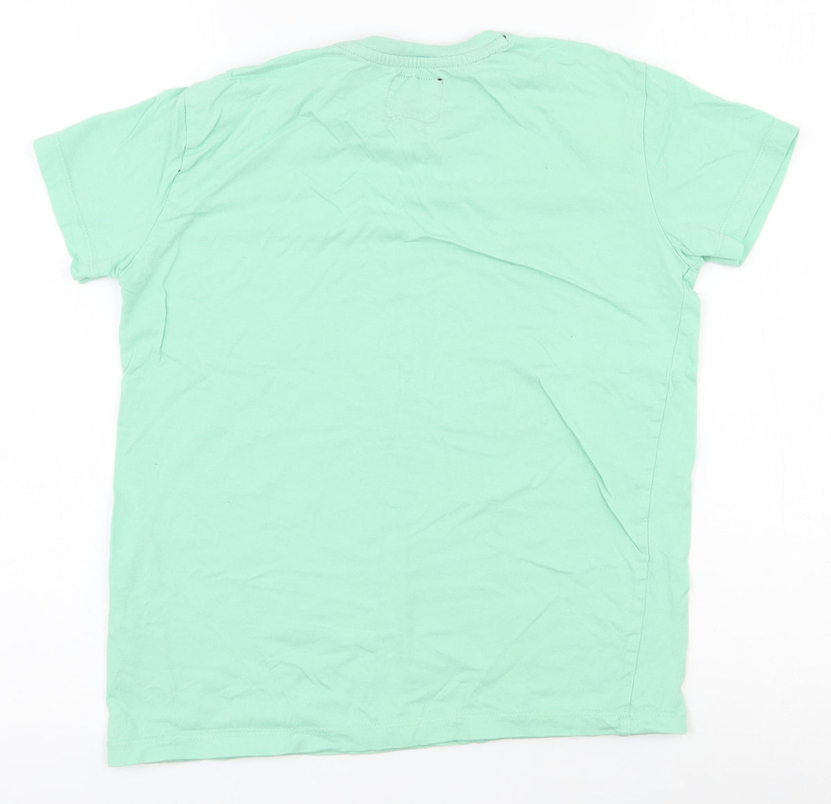 THREADBOYS Boys Green  100% Cotton Pullover T-Shirt Size 9-10 Years Crew Neck Pullover