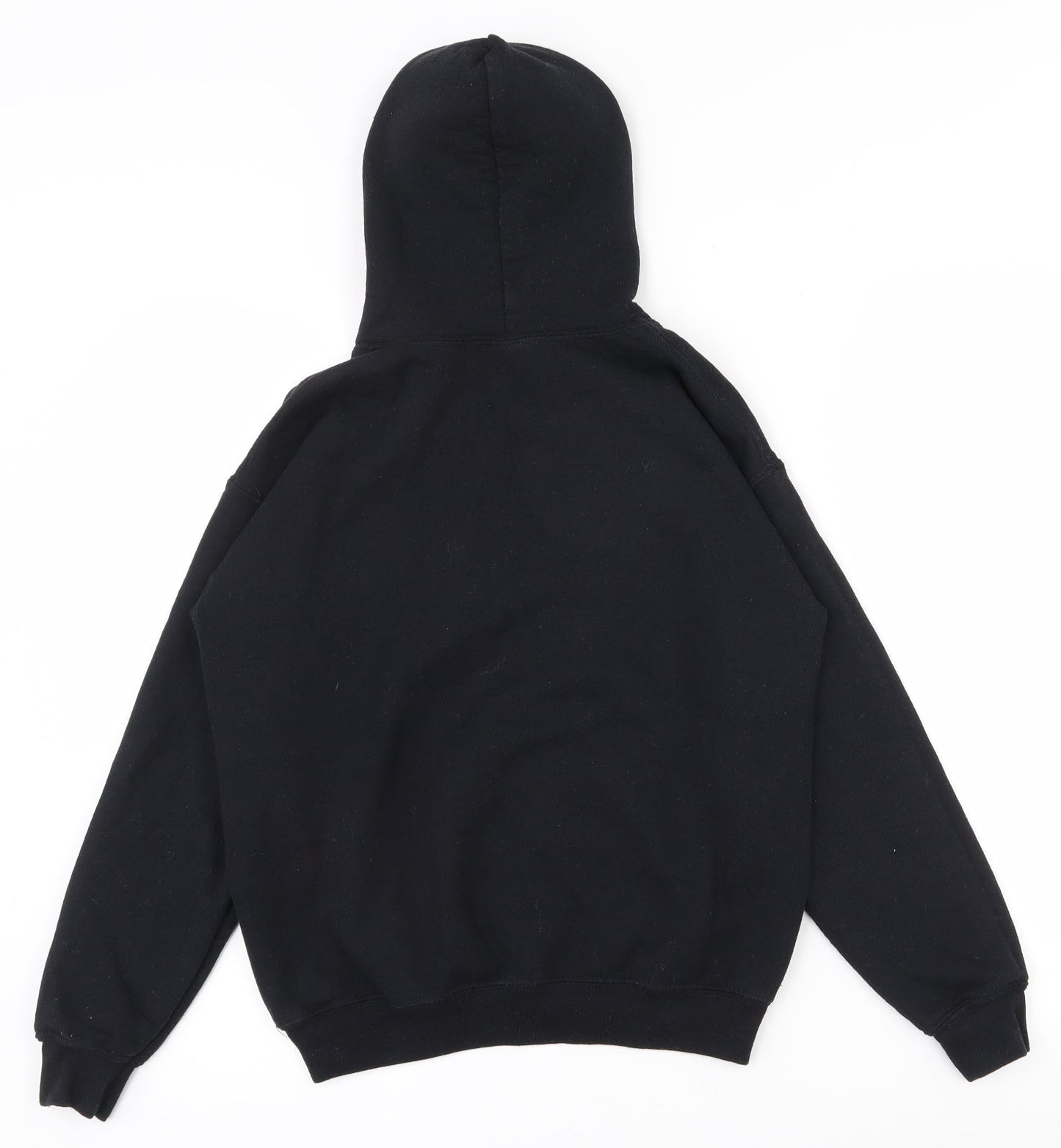 Gildan Boys Black  Cotton Pullover Hoodie Size L  Pullover