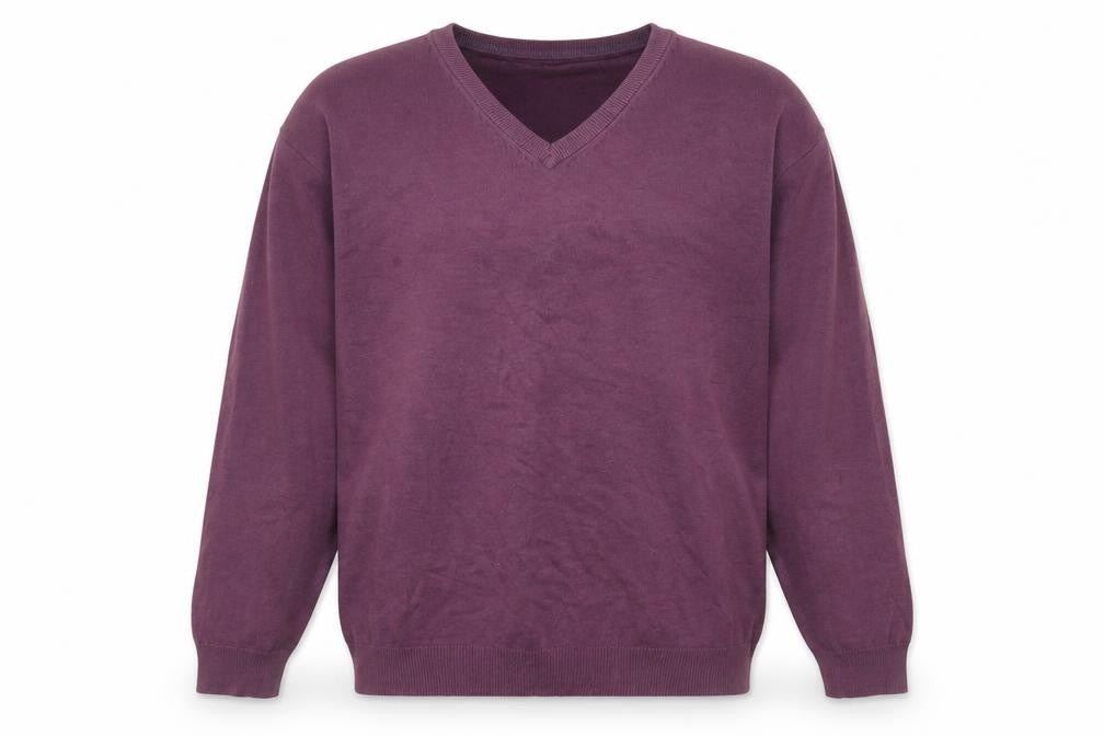 Dunnes Stores Mens Purple V-Neck  Cotton Pullover Jumper Size L