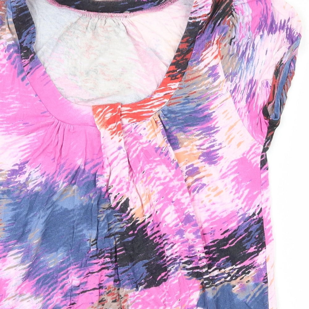 South Womens Multicoloured Camouflage Viscose Basic T-Shirt Size 10 Scoop Neck