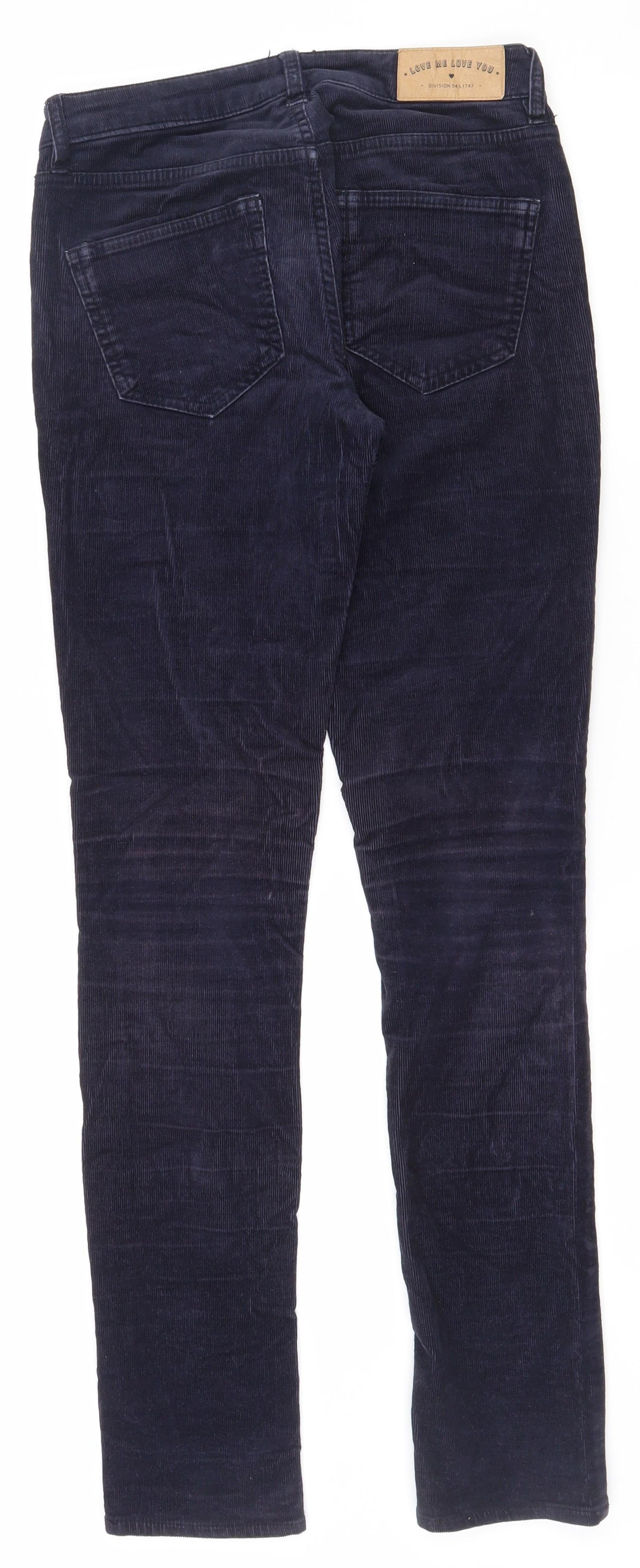 H&M Womens Blue  Cotton Skinny Jeans Size 6 L30.5 in Regular Zip