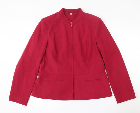 EWM Womens Pink   Jacket Blazer Size 14  Zip