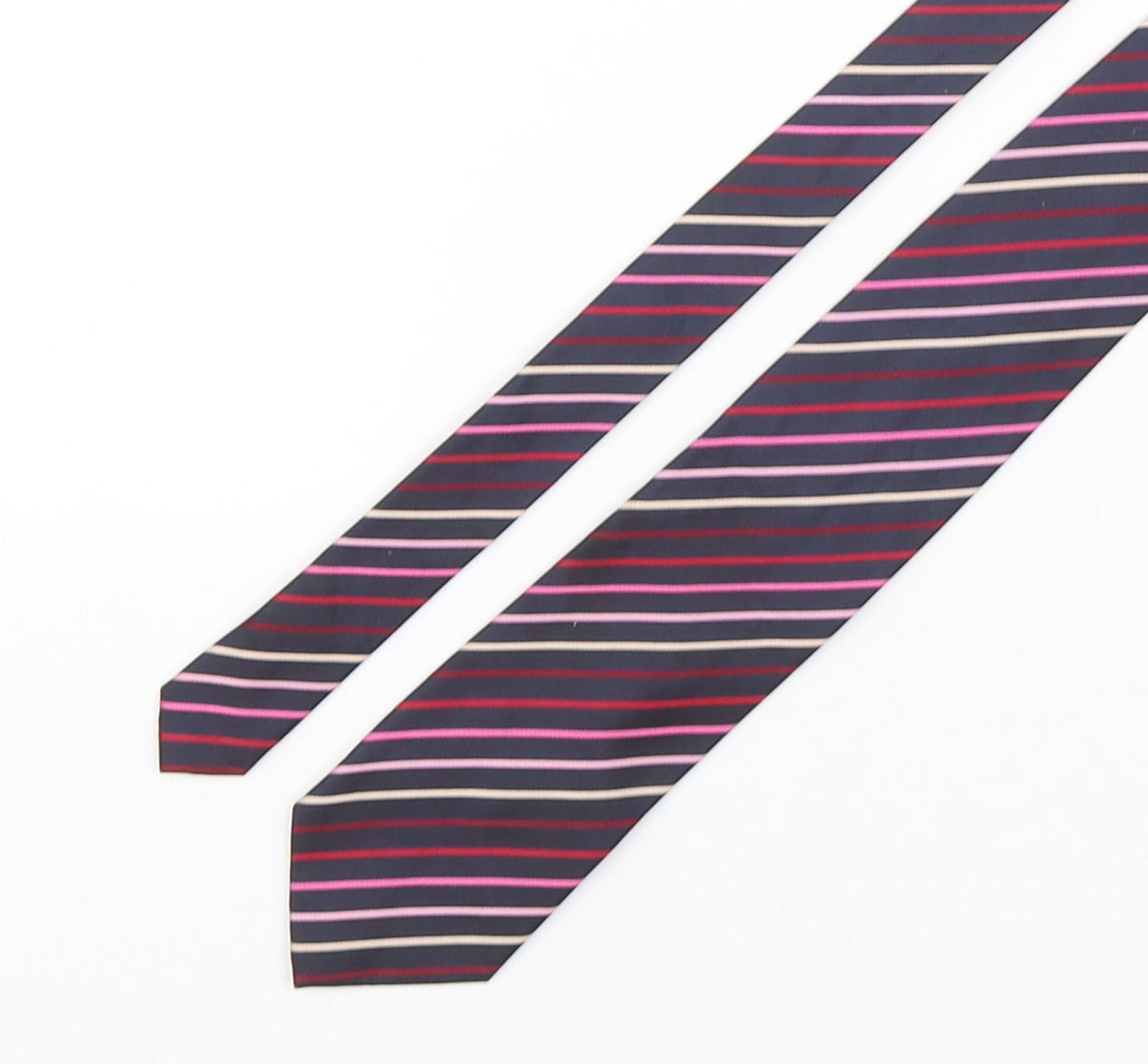 Burton  Mens Multicoloured Striped Polyester Pointed Tie One Size