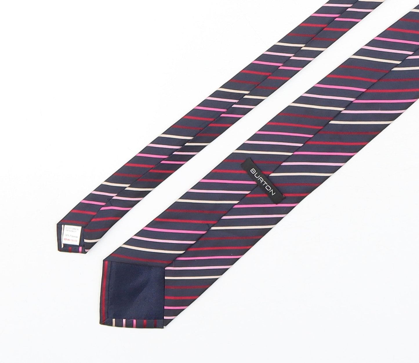 Burton  Mens Multicoloured Striped Polyester Pointed Tie One Size