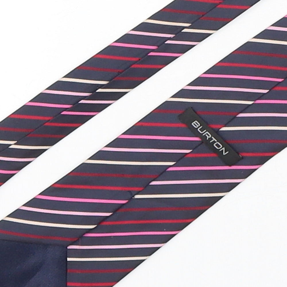 Burton  Mens Multicoloured Striped Polyester Pointed Tie One Size