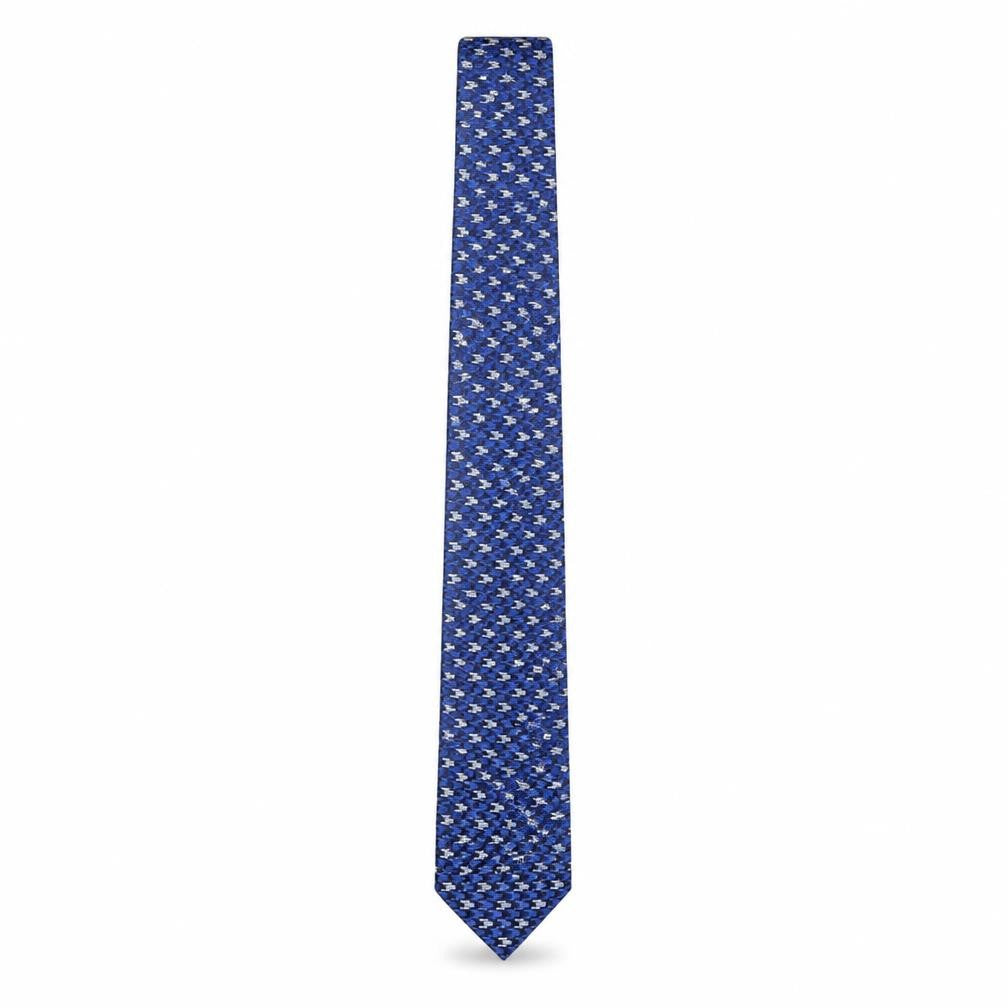 Marks & Spencer Mens Blue Geometric Polyester Pointed Tie One Size