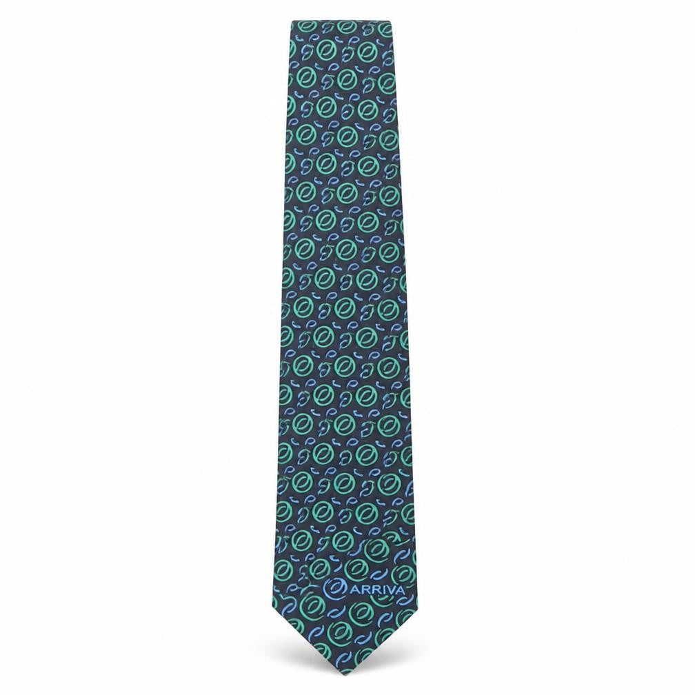 Allen & Douglas Mens Multicoloured Geometric Polyester Pointed Tie One Size
