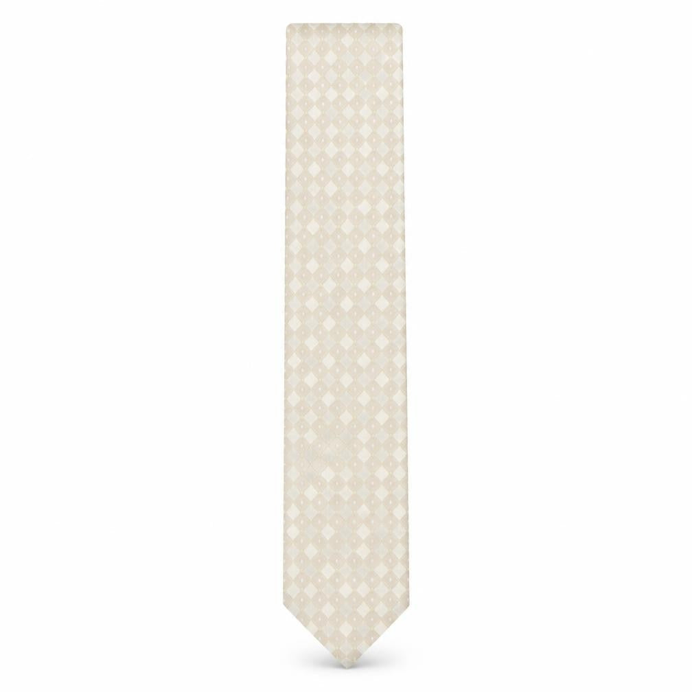 Copperstone Mens Beige Plaids & Checks Silk Pointed Tie One Size