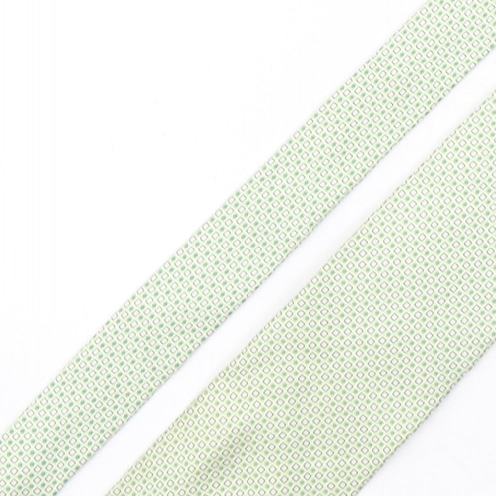 Tie Rack Mens Green Geometric Silk Pointed Tie One Size