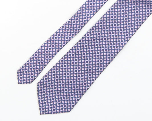 Angelo Bosani Mens Multicoloured Geometric Silk Pointed Tie One Size