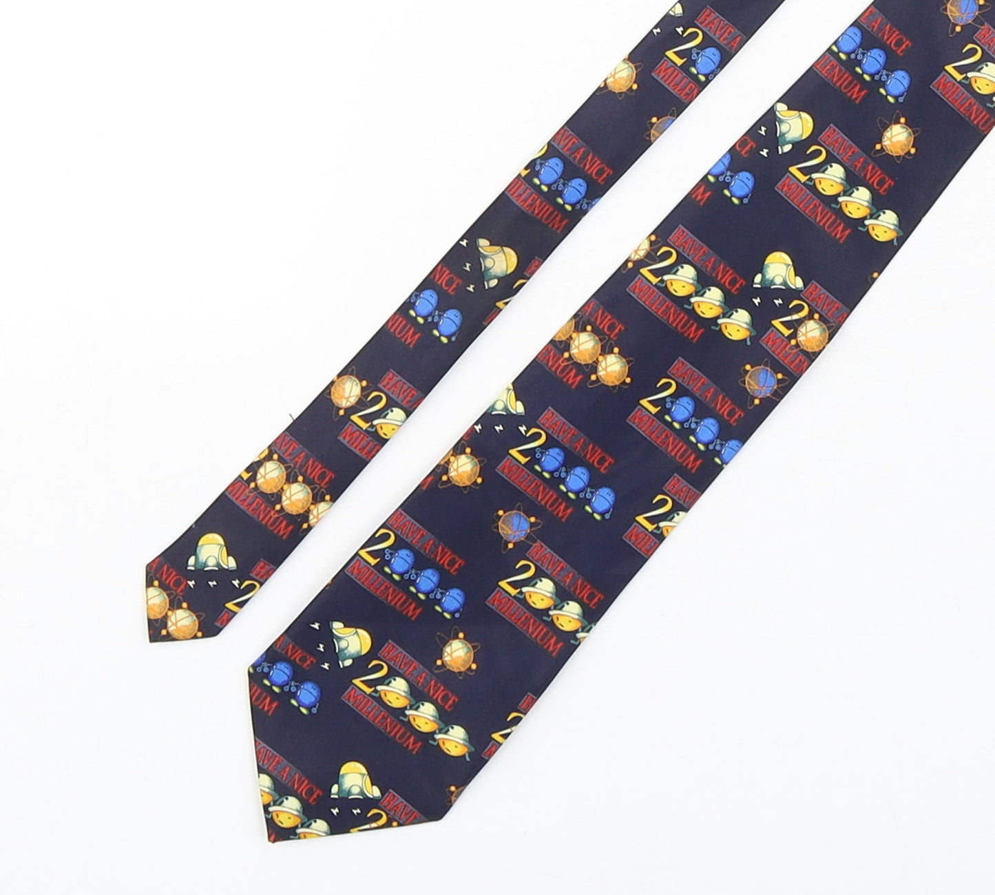 Rene Chagal  Mens Multicoloured Geometric Silk Pointed Tie One Size - Millenium