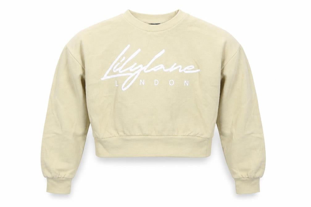 LilyLane Girls Beige  Cotton Pullover Sweatshirt Size 9-10 Years  Pullover