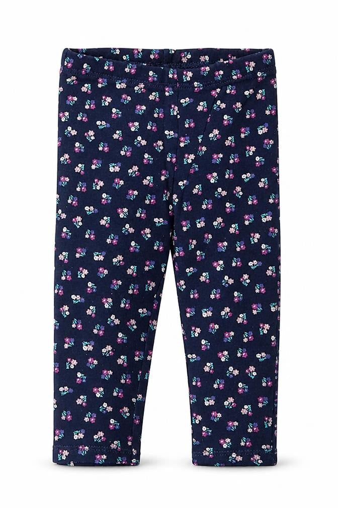 Carters Girls Blue Floral Cotton Capri Leggings Size 9 Months