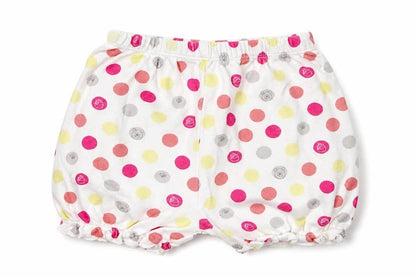 Disney Girls White Polka Dot Cotton Cropped Trousers Size 9-12 Months   - Winnie the Pooh Shorts
