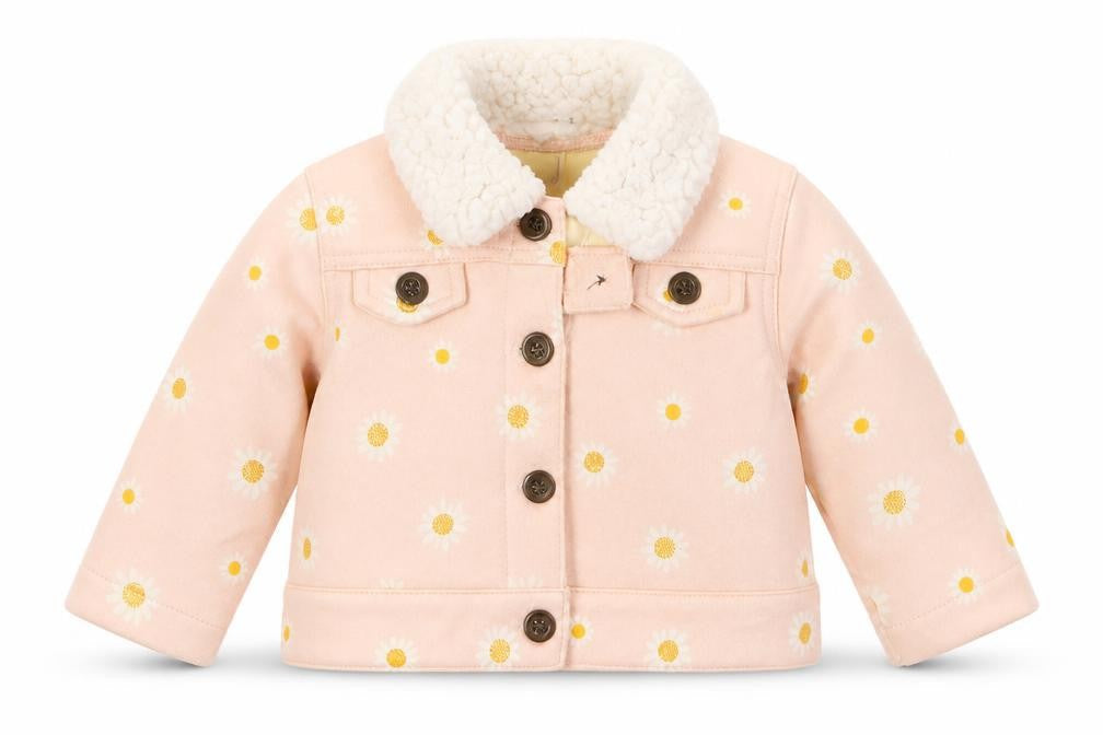 Just Lizzy Girls Pink Floral  Jacket  Size 6-9 Months   Button