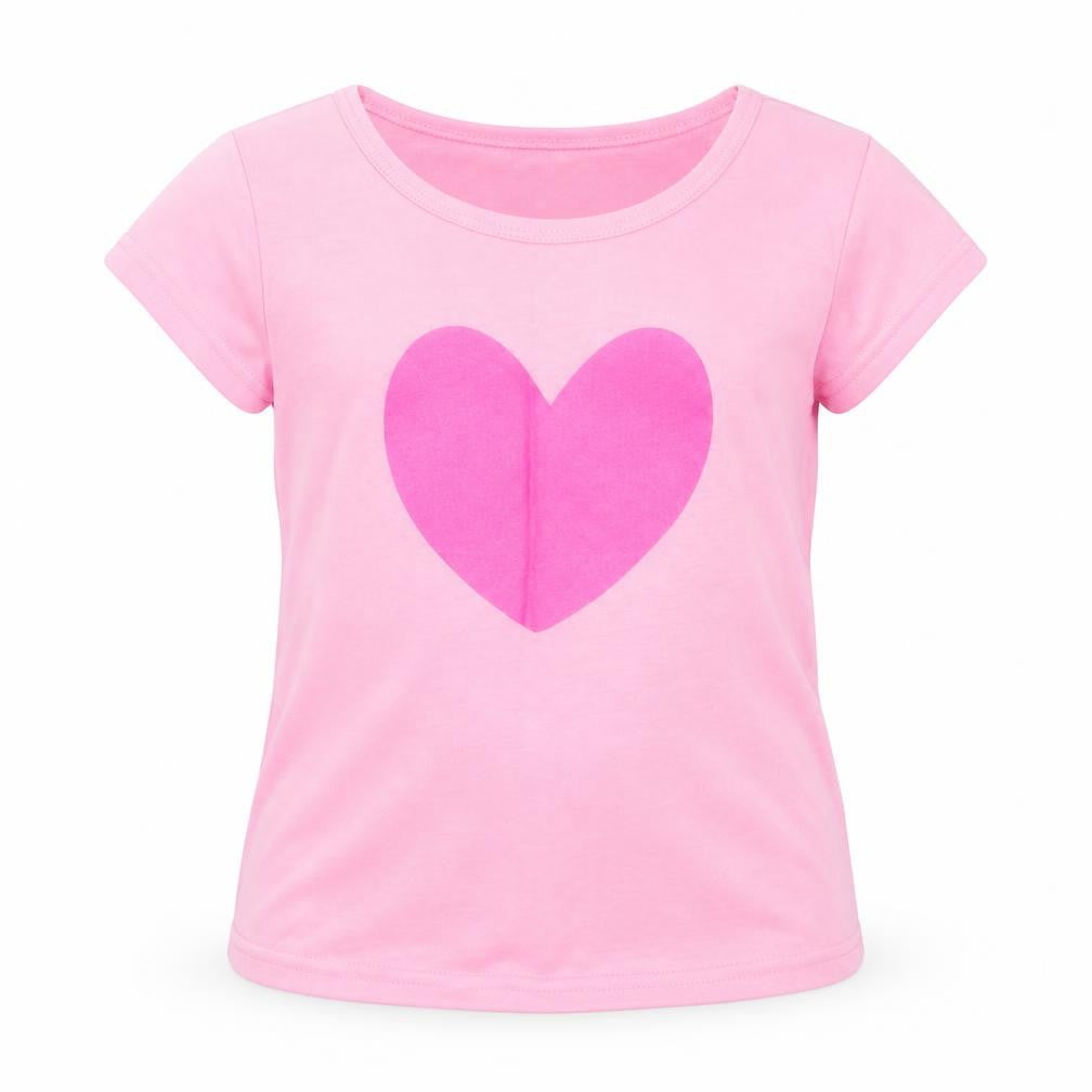 Cheetah Girls Pink  Cotton Basic T-Shirt Size 2 Years Crew Neck Pullover - Heart