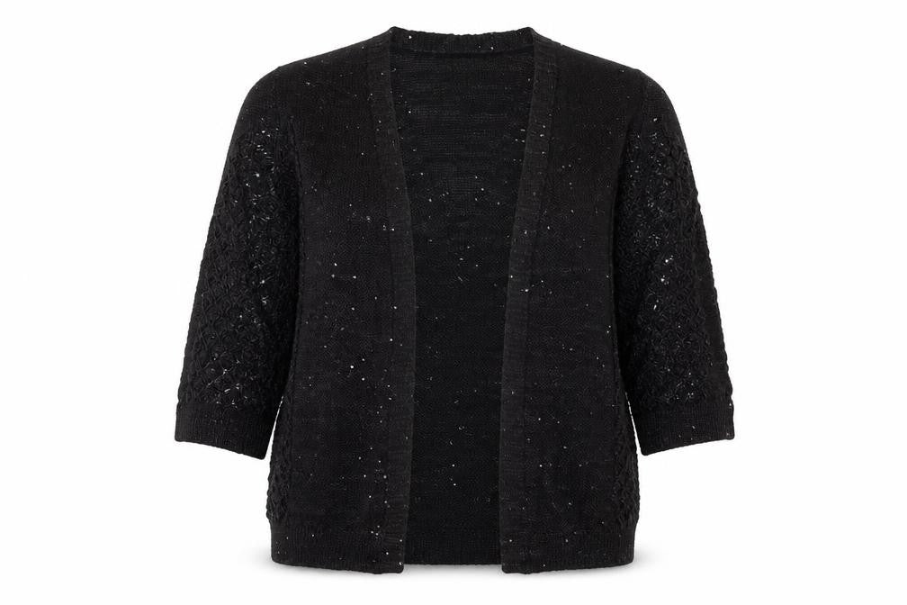 Matalan Womens Black V-Neck  Polyester Cardigan Jumper Size M