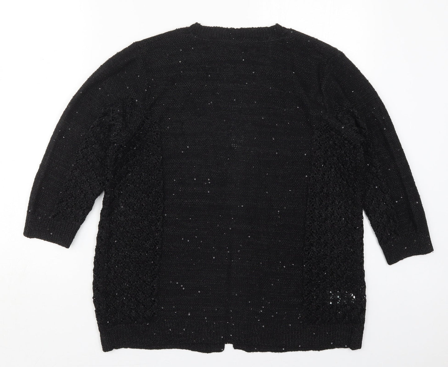 Matalan Womens Black V-Neck  Polyester Cardigan Jumper Size M