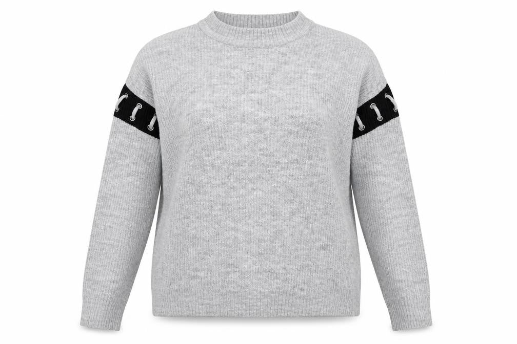 Matalan Womens Grey Crew Neck  Acrylic Pullover Jumper Size M
