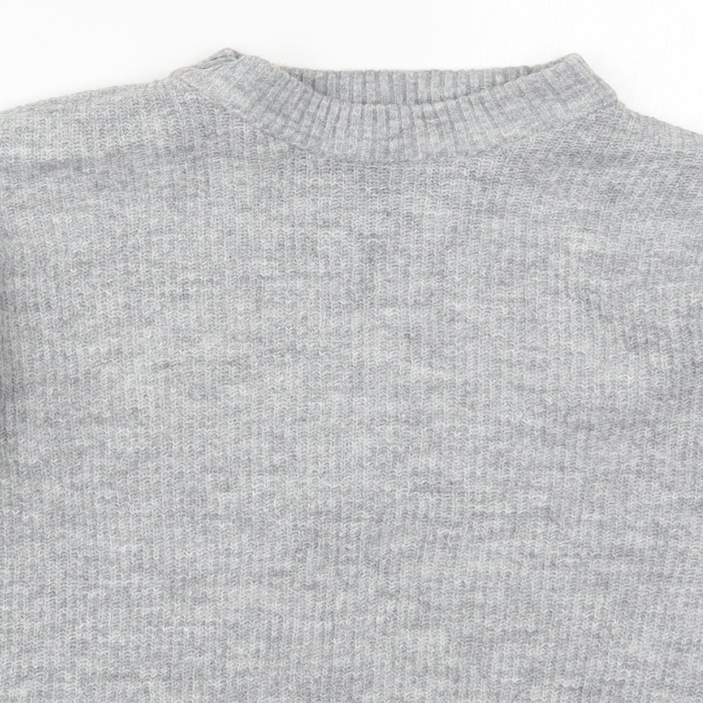 Matalan Womens Grey Crew Neck  Acrylic Pullover Jumper Size M