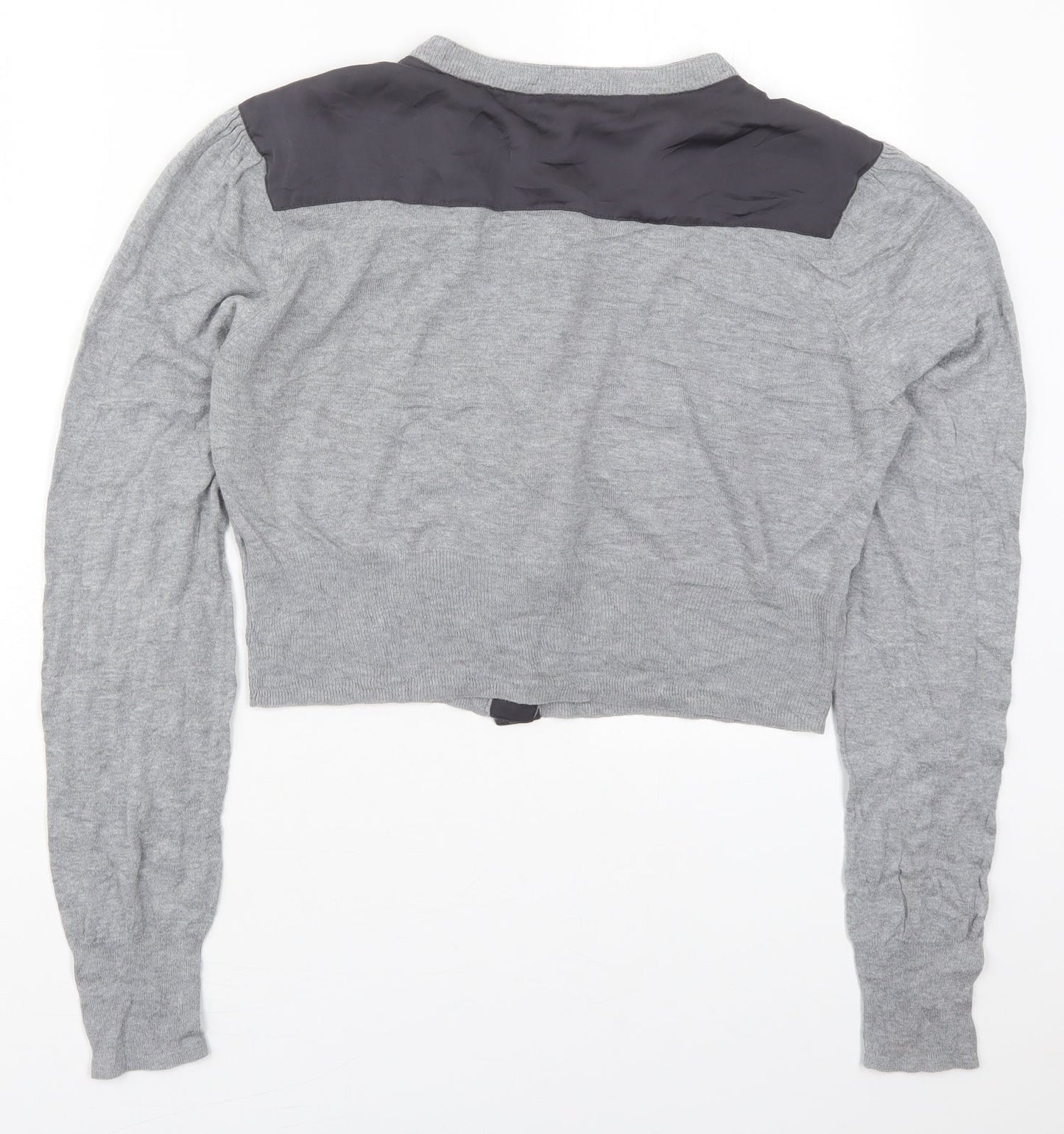 Planet Womens Grey Round Neck  Cotton Cardigan Jumper Size XL