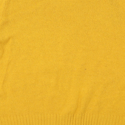 Preloved H&M Womens Yellow Crew Neck  Acrylic Pullover Jumper Size L - Label