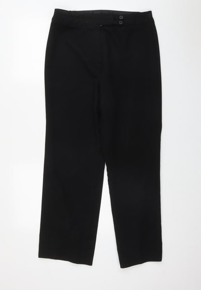Wardrobe Womens Black  Polyester Trousers  Size 14 L28 in Regular Zip