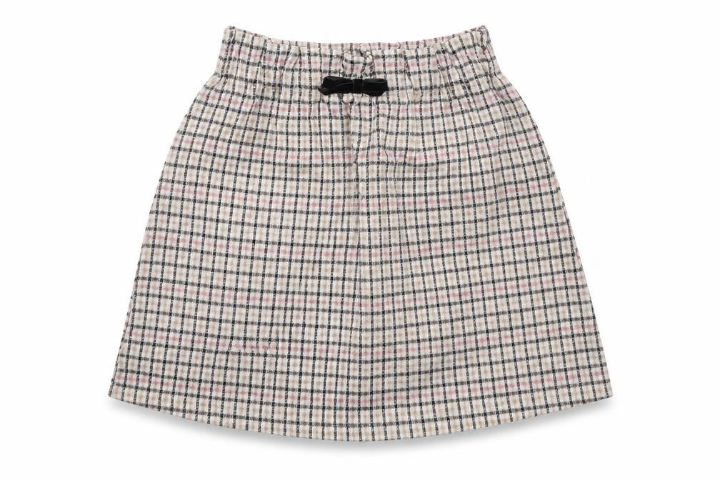 Primark Girls White Check Polyester A-Line Skirt Size 6-7 Years  Regular Pull On