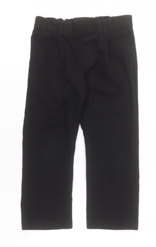 F&F Boys Black  Polyester Dress Pants Trousers Size 3-4 Years  Regular Pullover - School