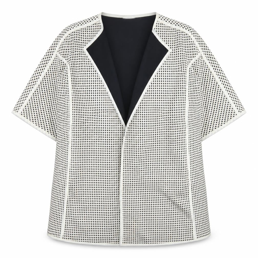 Gallery Womens Ivory Check  Jacket Blazer Size L