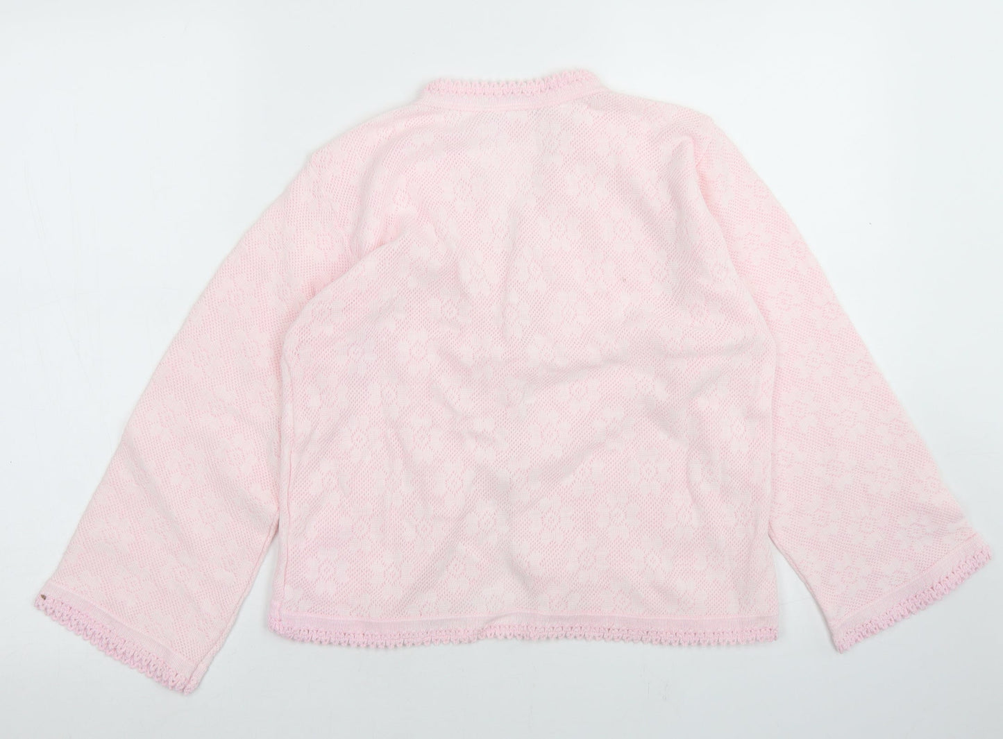 Lux Lux Womens Pink V-Neck  Acrylic Cardigan Jumper Size S