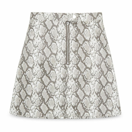 Divided Womens Grey Animal Print Polyester A-Line Skirt Size 4   Zip