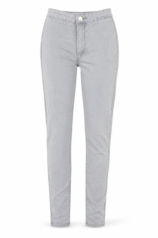 Miss Selfridge Womens Grey  Cotton Skinny Jeans Size 8 L29 in Regular Button