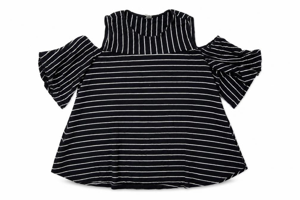 ASOS Womens Blue Striped Cotton Basic Blouse Size 12 Round Neck