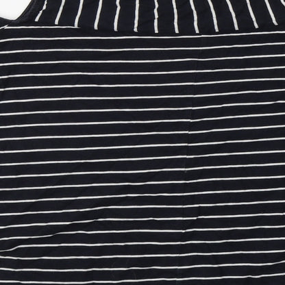 ASOS Womens Blue Striped Cotton Basic Blouse Size 12 Round Neck