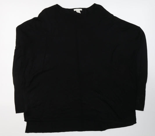 H&M Womens Black  Acrylic Jersey T-Shirt Size M Round Neck