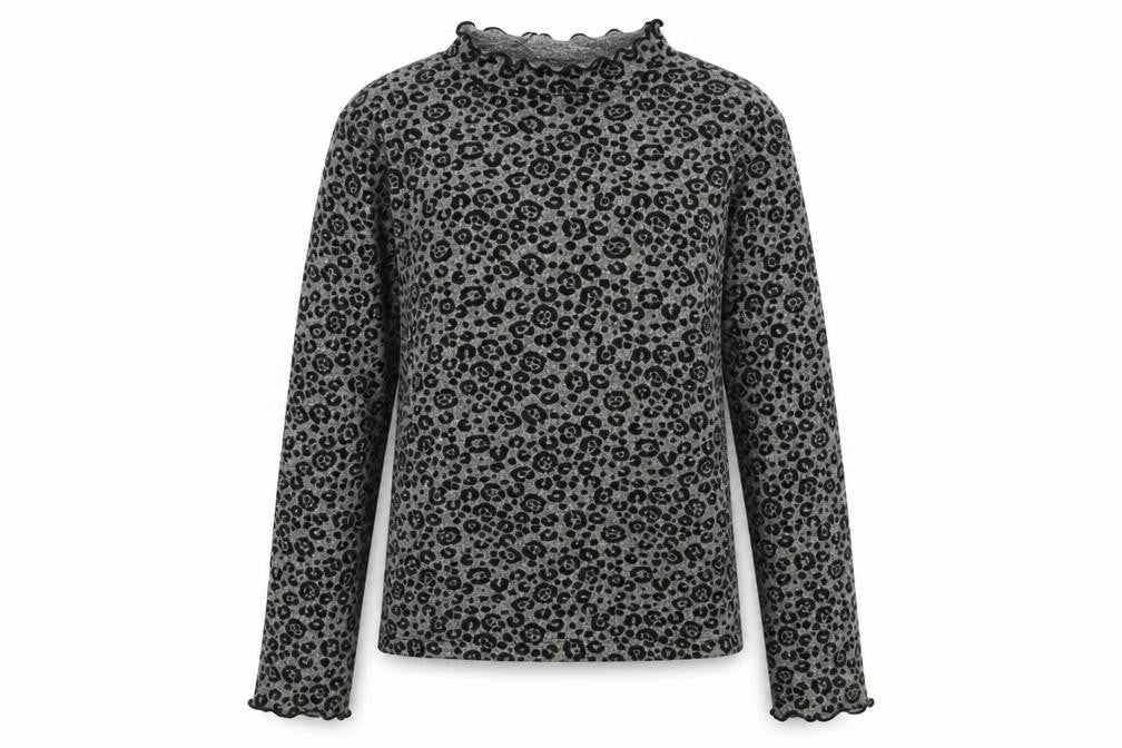 Zara Girls Grey High Neck Animal Print Polyester Pullover Jumper Size 11-12 Years  Pullover