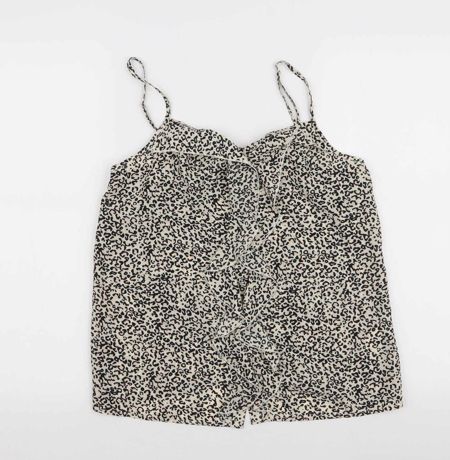 Oasis Womens Multicoloured Animal Print Polyester Camisole Blouse Size 10 Round Neck