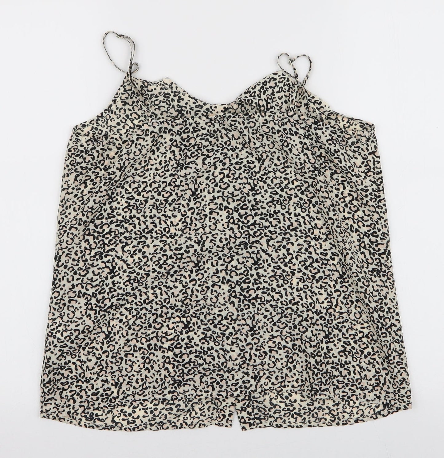 Oasis Womens Multicoloured Animal Print Polyester Camisole Blouse Size 10 Round Neck