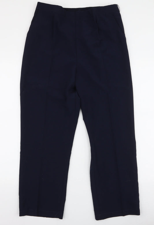 Duvir Womens Blue  Polyester Trousers  Size 18 L27 in Regular