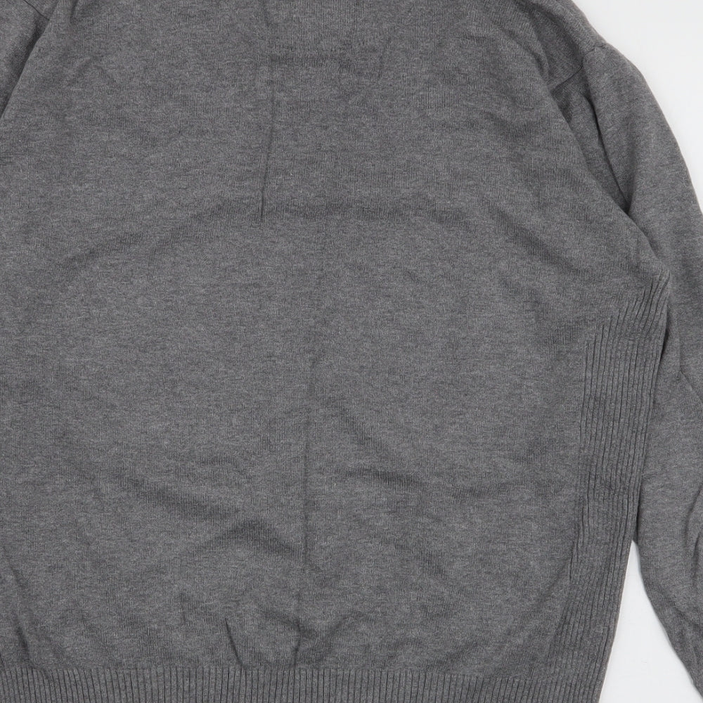 Matalan Mens Grey Collared  Cotton Pullover Jumper Size M