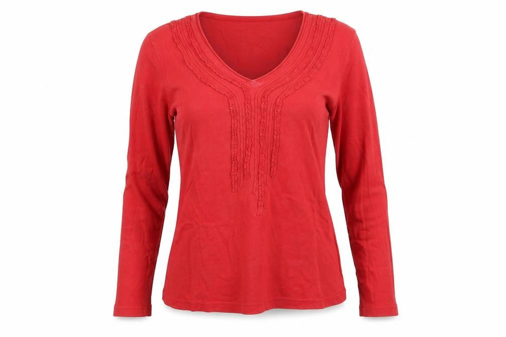 Bonmarché Womens Red 100% Cotton Pullover Sweatshirt Size M