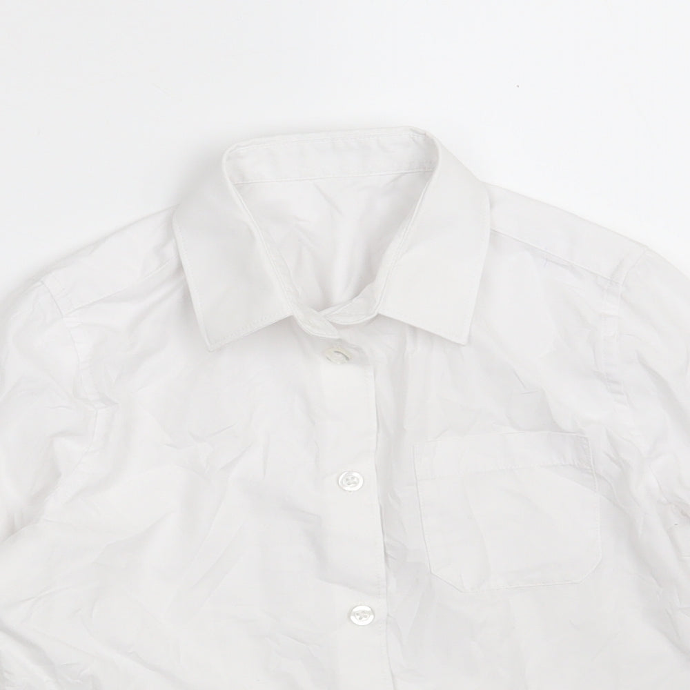 F&F Girls White  Polyester Basic Button-Up Size 9-10 Years Collared Button